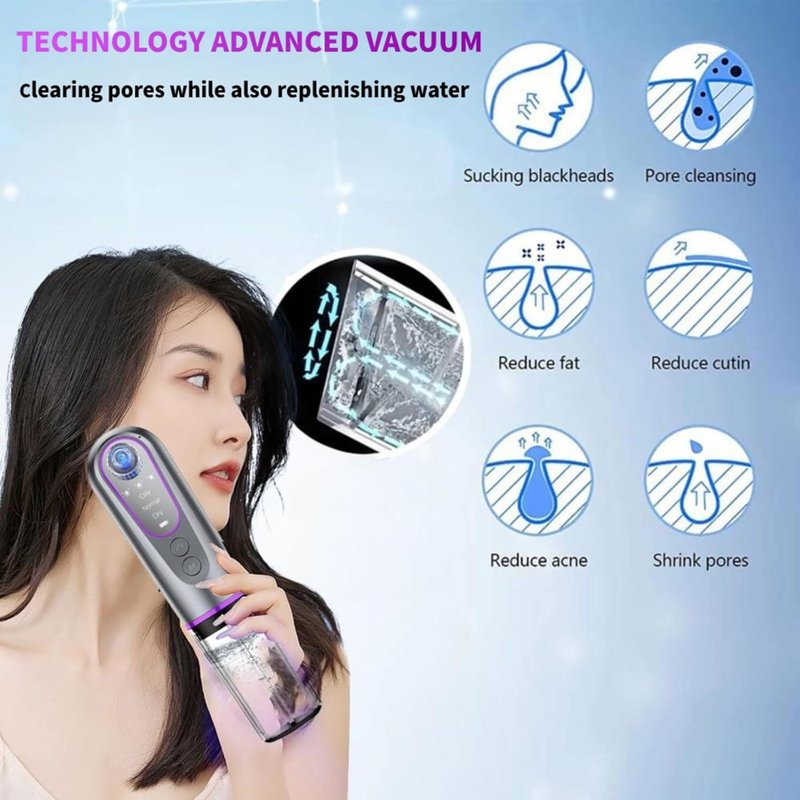 Blackhead Remover Vacuum - Hydrating Pore Cleaner & Pimple Extractor | USB Rechargeable Beauty Device