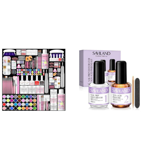 Acrylic Nail Kit with Dehydrator & Primer - SAVILAND Professional Nail Art Set