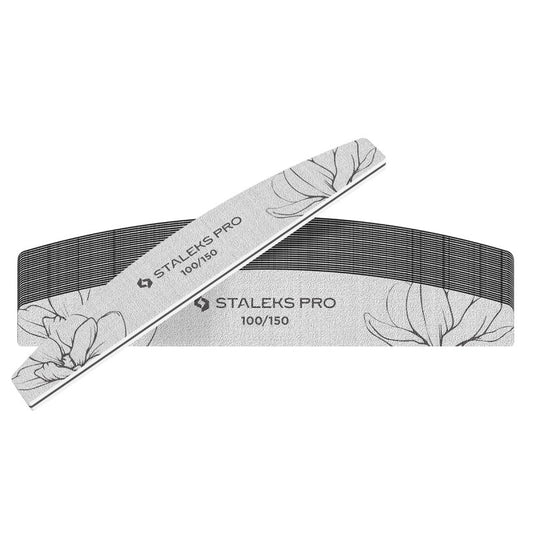 STALEKS PRO Expert 40 Crescent Mineral Nail File (100/150 Grit, 25 Pcs) – Professional Double-Sided File for Artificial & Thick Natural Nails