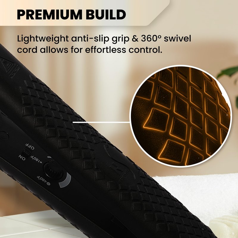 HerStyler Forever Straightening Flat Iron - Travel Friendly Dual Voltage Flat Iron 1.25 inch - Ceramic Hair Straightener for Silken Hair - Negative Ion Technology to Fight Frizz