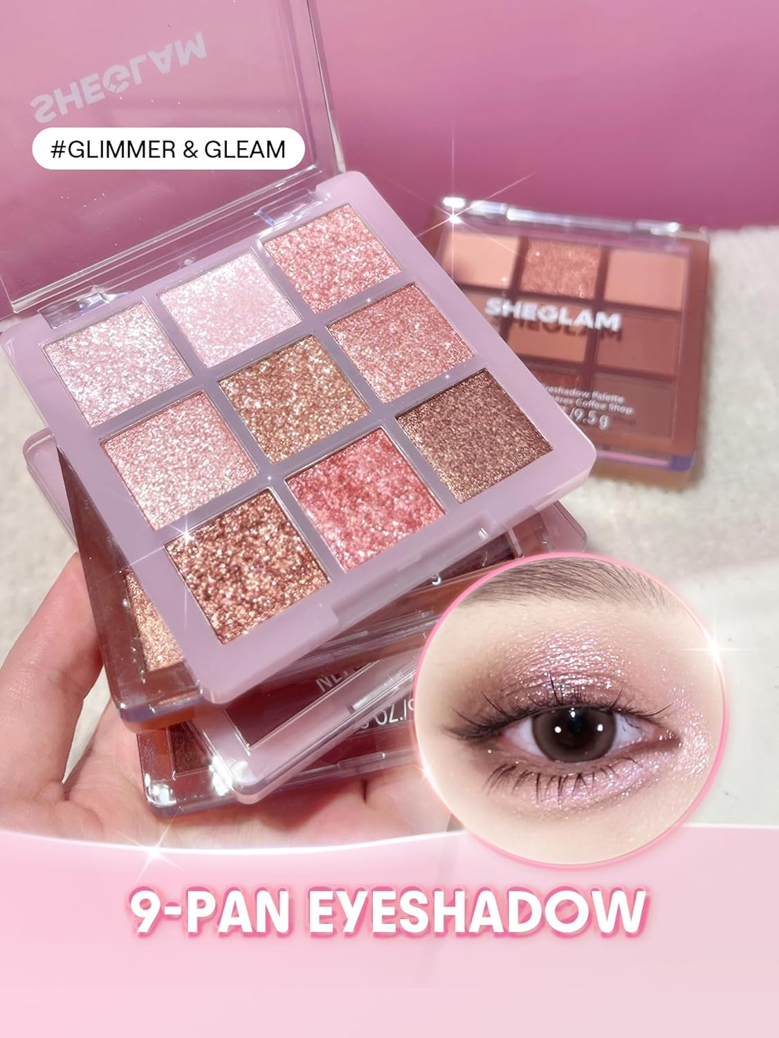 SHGLAM 9-Color Eyeshadow Palette - Ultra-Pigmented Shimmer & Matte Shades | Vegan & Cruelty-Free