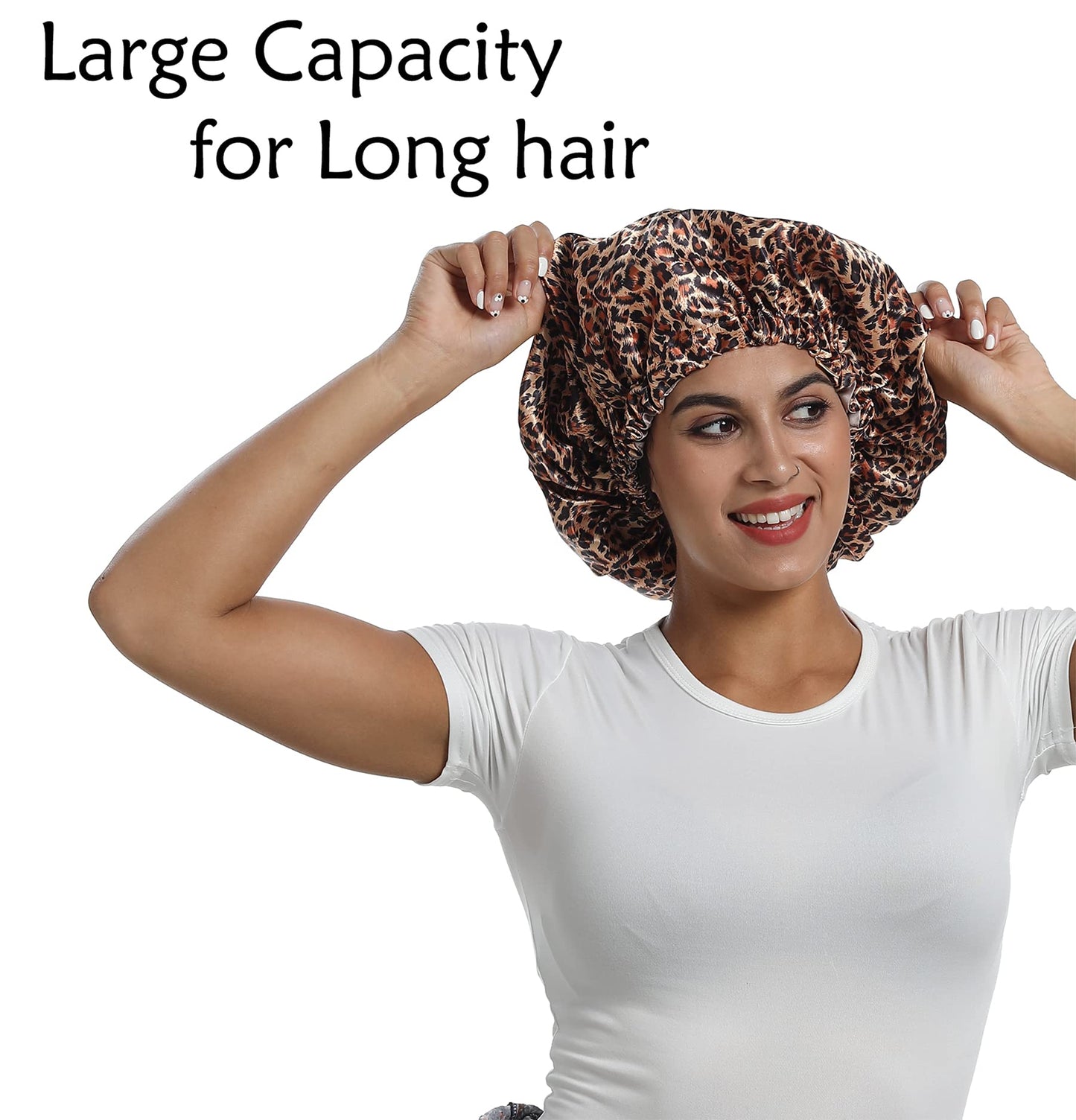 SAYMRE 100% Mulberry Silk Lined Bonnet Adjustable Satin Sleep Cap 19 Momme Silk Bonnet for Women Curly,Long Hair Care