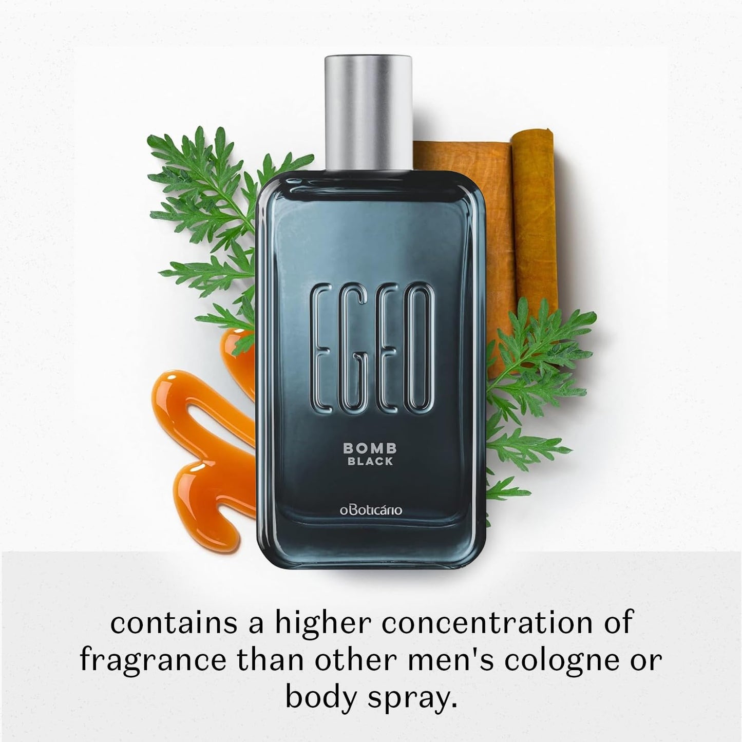 O BOTICARIO Egeo Bomb Black Eau de Toilette, Long-Lasting, Caramel & Leather, Men's Cologne Fragrance, 3 Ounce