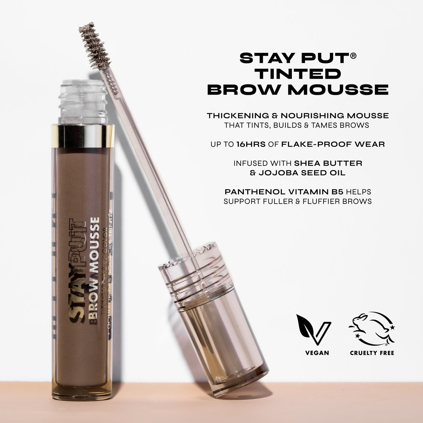 Milani Brow Tint- Stay Put Tinted Brow Mousse, Nourishing, High-Pigment infused with Shea Butter, Jojoba Seed Oil & Panthenol Vitamin B5