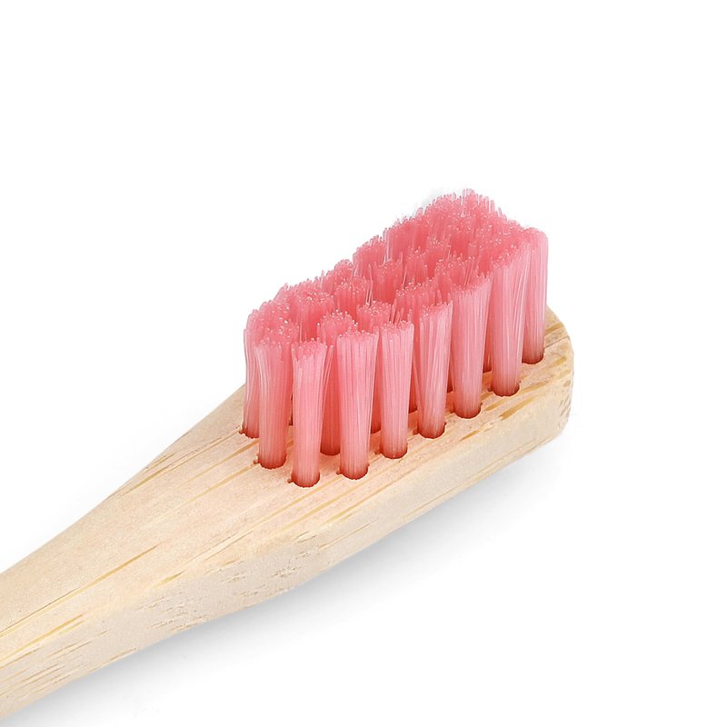 t-brush Kids Bamboo Toothbrush - Pink Colour - Cute Fun Toothbrush