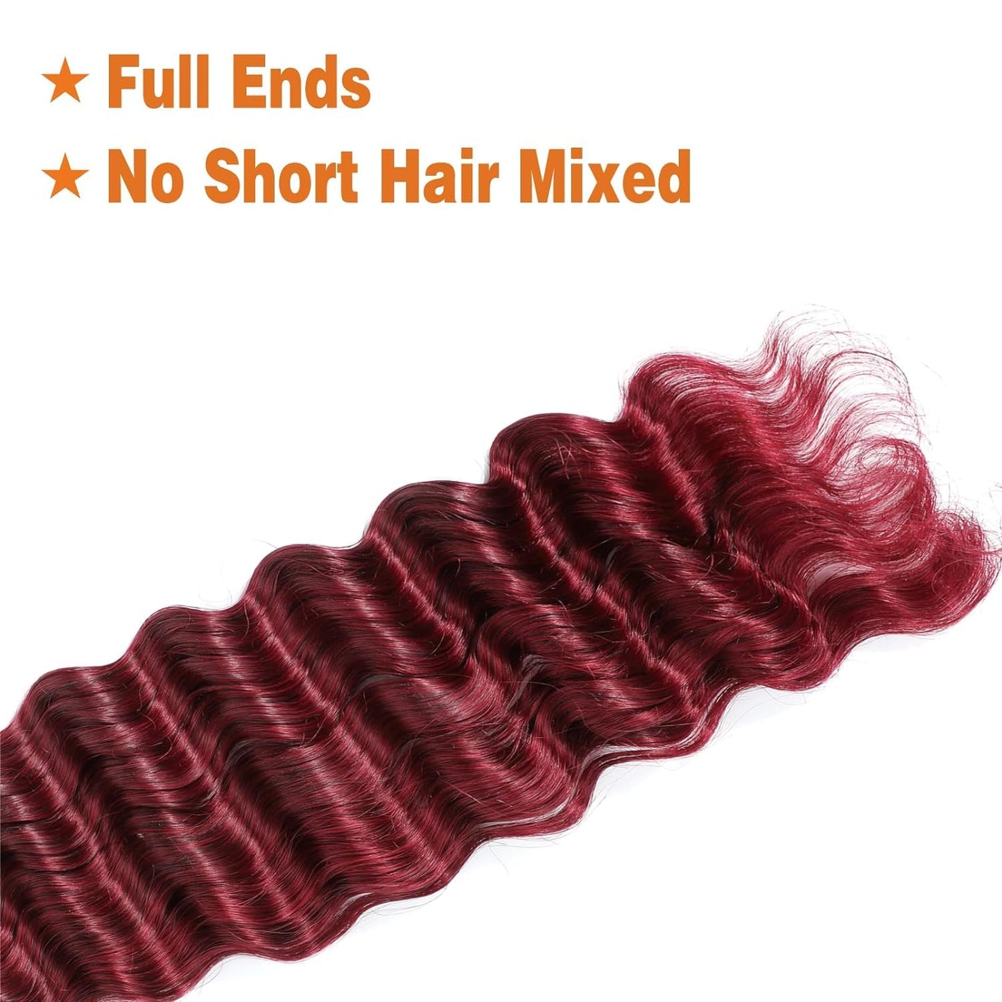 Aikebi Curly Burgundy Braiding Human Hair 100g 22 Inch 99J Burgundy Deep Water Wave Bulk Human Hair for Braiding No Weft Brazilian Virgin Deep Curly Human Hair Extensions for Boho Braids