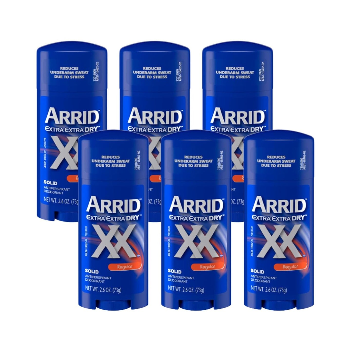 Arrid XX Extra Extra Dry Antiperspirant Deodorant - Stress Sweat Defense, Regular Scent | 2.6 Ounce (Pack of 6)