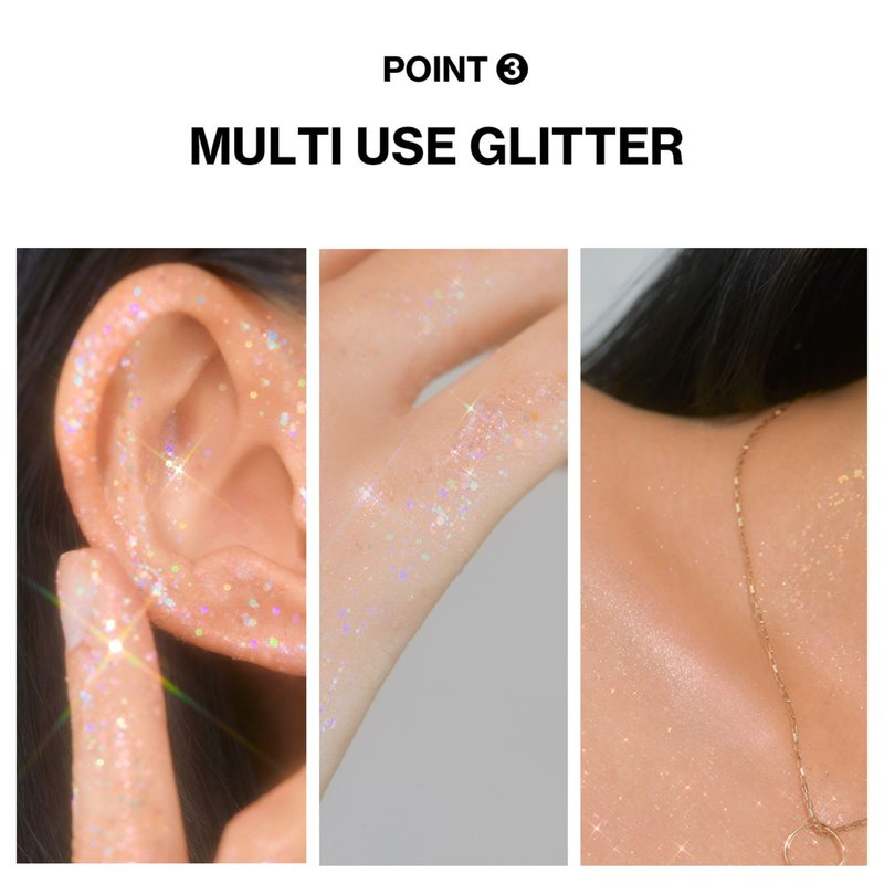 UNLEASHIA Get Loose Glitter Gel Mini, Face & Body Glitter Gel, Holographic Sparkle Makeup for Eyes, Cheeks & Collarbone, Festival & Party Makeup, Vegan (No.2 Starlit Chaser)