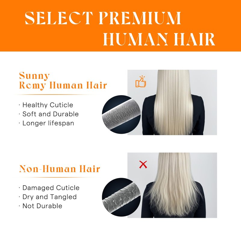 Sunny Hair Sew in Hair Extensions Real Human Hair 22 Inch 100G Jet Black Double Layered Long Hand-Tied Bundles Straight Smooth Hair Full Head for Women Add Length