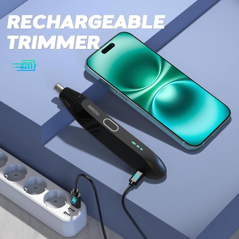 Nose Hair Trimmer for Men - Electric Ear & Nose Hair Clipper with Stainless Steel Blade | USB Rechargeable, Portable Design