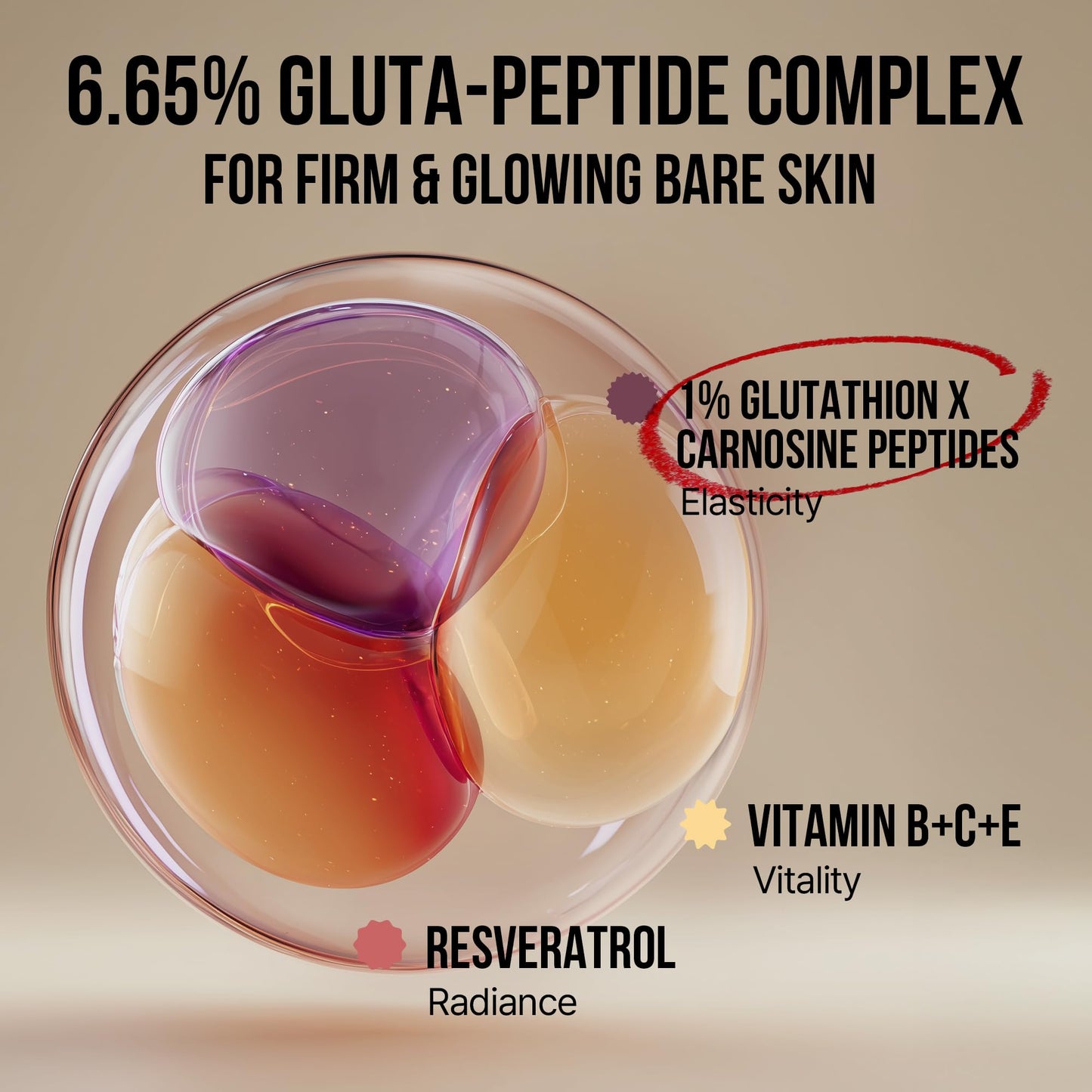 NU BARE Peptide Firming Face Cream with Glutathione