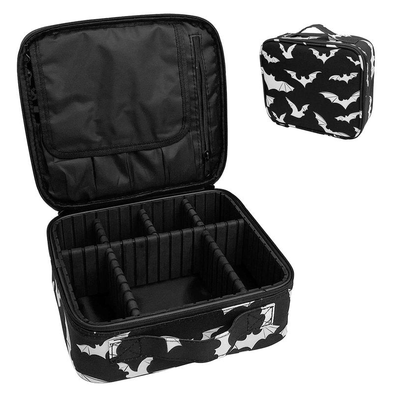 9CH Goth Travel Makeup Bag - Bats Cosmetic Bags Large Make up Organizer Portable Toiletry Bags Train Cases for Women Cosmetics