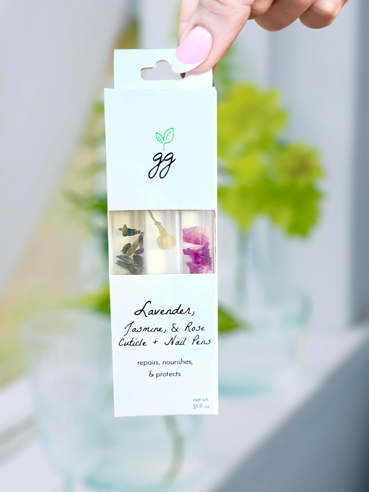 Greenmade Goods Lavender Jasmine Rose Cuticle Oil Trio, 3-Pack Gift Set
