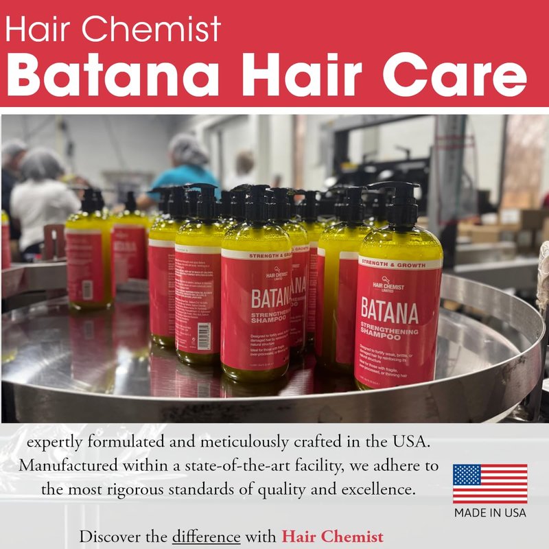Hair Chemist Batana Strengthening Shampoo & Conditioner 33.8 oz. (2-PC SET) - Batana Shampoo and Conditioner for Hair Growth, Thickening and Strength