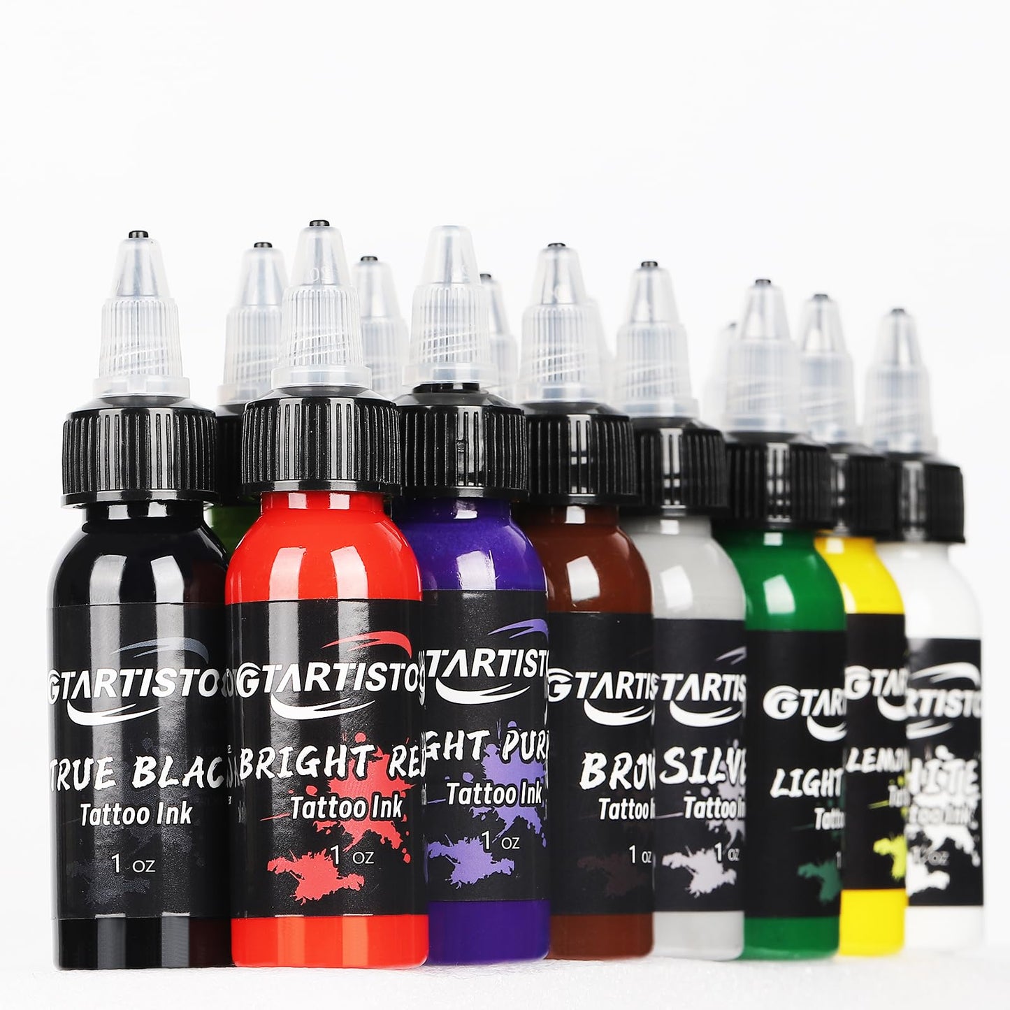 14 Colors Tattoo Ink Set 1oz (30ml) GTARTISTOO Professional Vegan-Friendly Pigment Tattoo Inks Color Kit Supplies