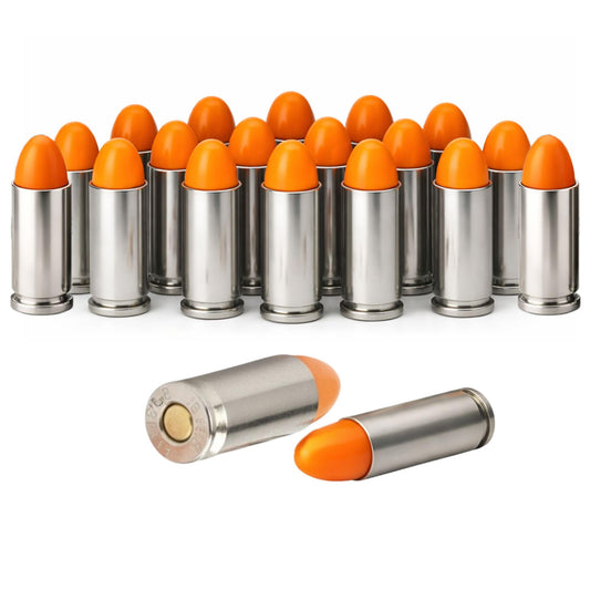S.T. Action Pro 9mm Snap Caps - 20-Pack Inert Dummy Rounds for Dry Fire, Reloading & Malfunction Drills, Nickel Casing, Orange UV Insert, Veteran-Owned, Assembled in USA
