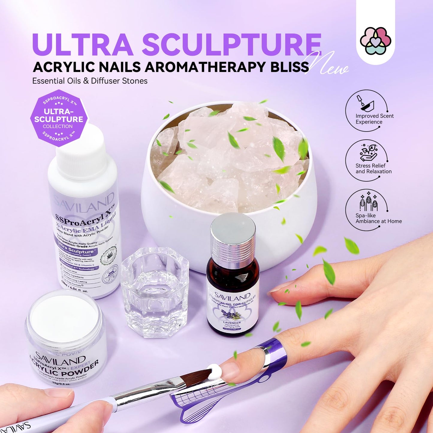 Saviland Acrylic Nail Kit with Drill and U V Light – Clear White Pink Acrylic Powder Black Red White Gel Nail Polish Nail Tools for Nail Art Gel Nails DIY