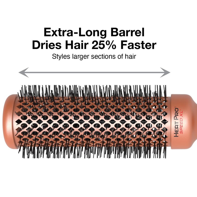 Olivia Garden HeatPro Speed XL - Extra-Long Thermal Round Hair Brush - Not Electrical - Professional Ceramic Blowout Brush for Normal to Thick Hair – 1 3/4”