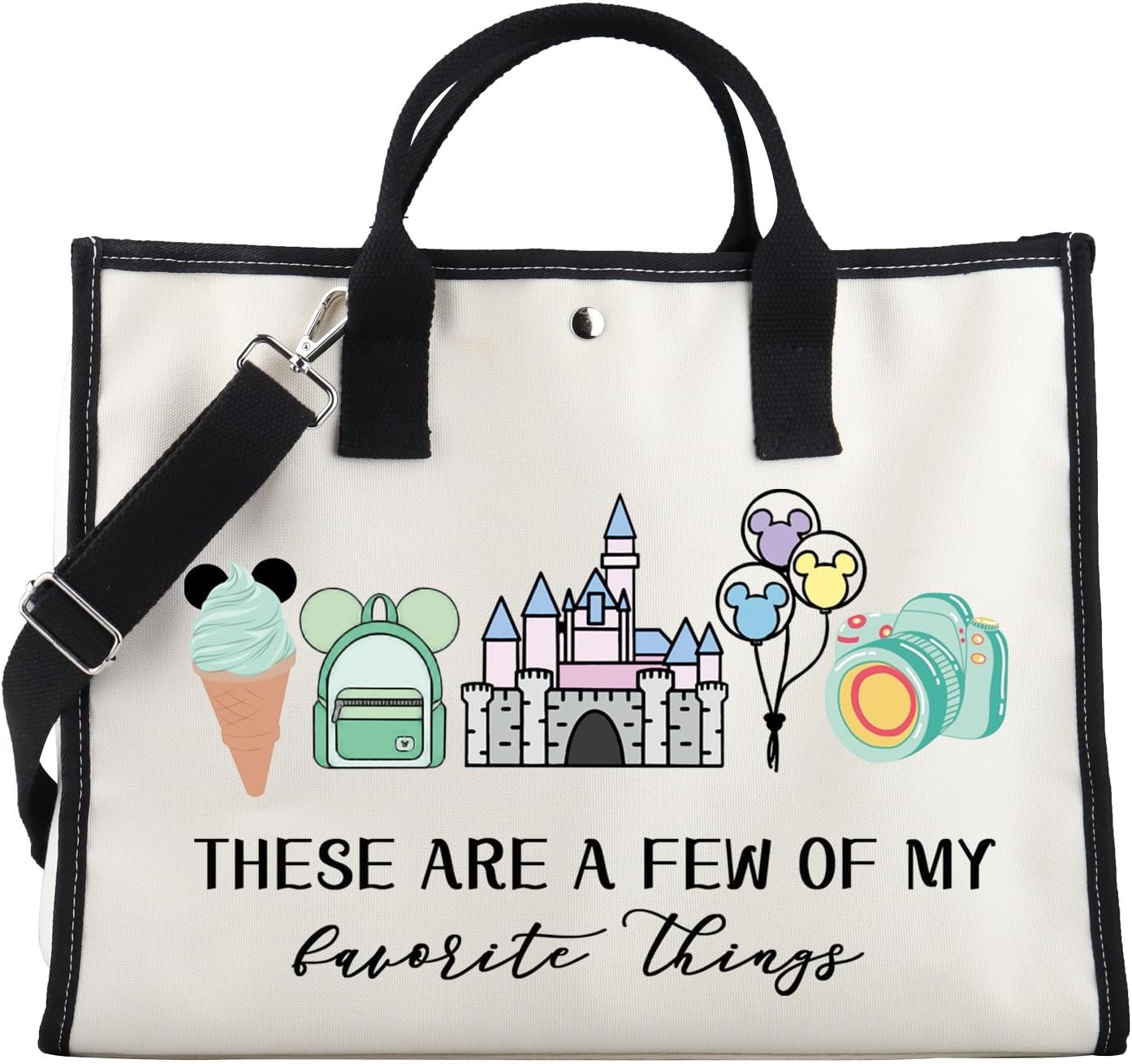 Fairytale Fans Tote Bag - Mouse Family Trip Snacks & Makeup Organizer | Magic Kingdom Design