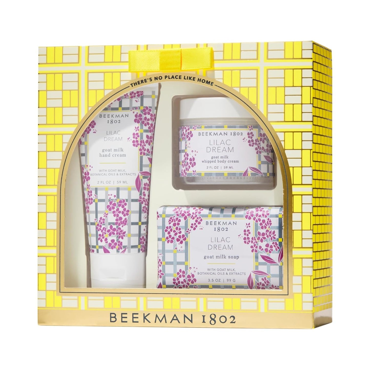Beekman 1802 Goat Milk Bodycare Gift Set - 3-Piece Lilac Dream | Hand Cream, Bar Soap & Whipped Body Cream