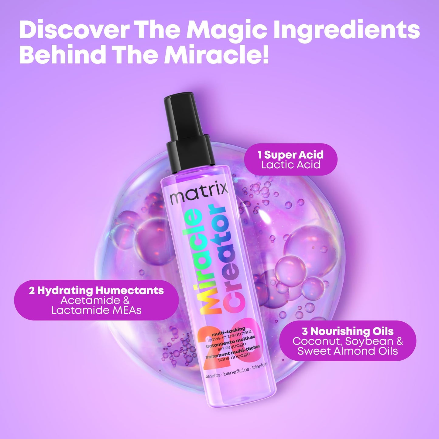 MATRIX Miracle Creator Leave-In Spray – For Damaged Hair, 3.4 Fl Oz