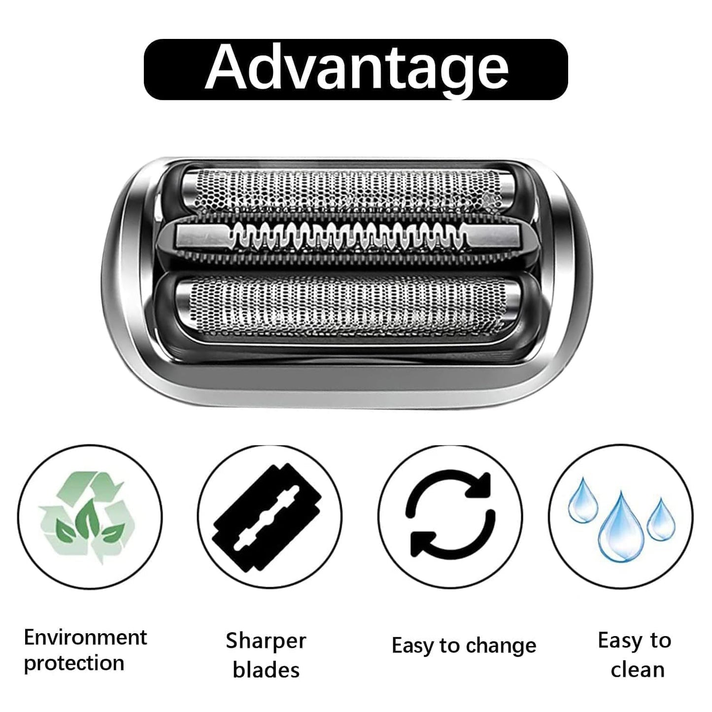 73S Replacement Head Compatible with Braun Razor Series 7, S7 360 Replacement Head for Braun, Replacement Blades Compatible with Braun Electric Shavers for Men Series 7 7020s, 7025s, 7085cc, 7075cc