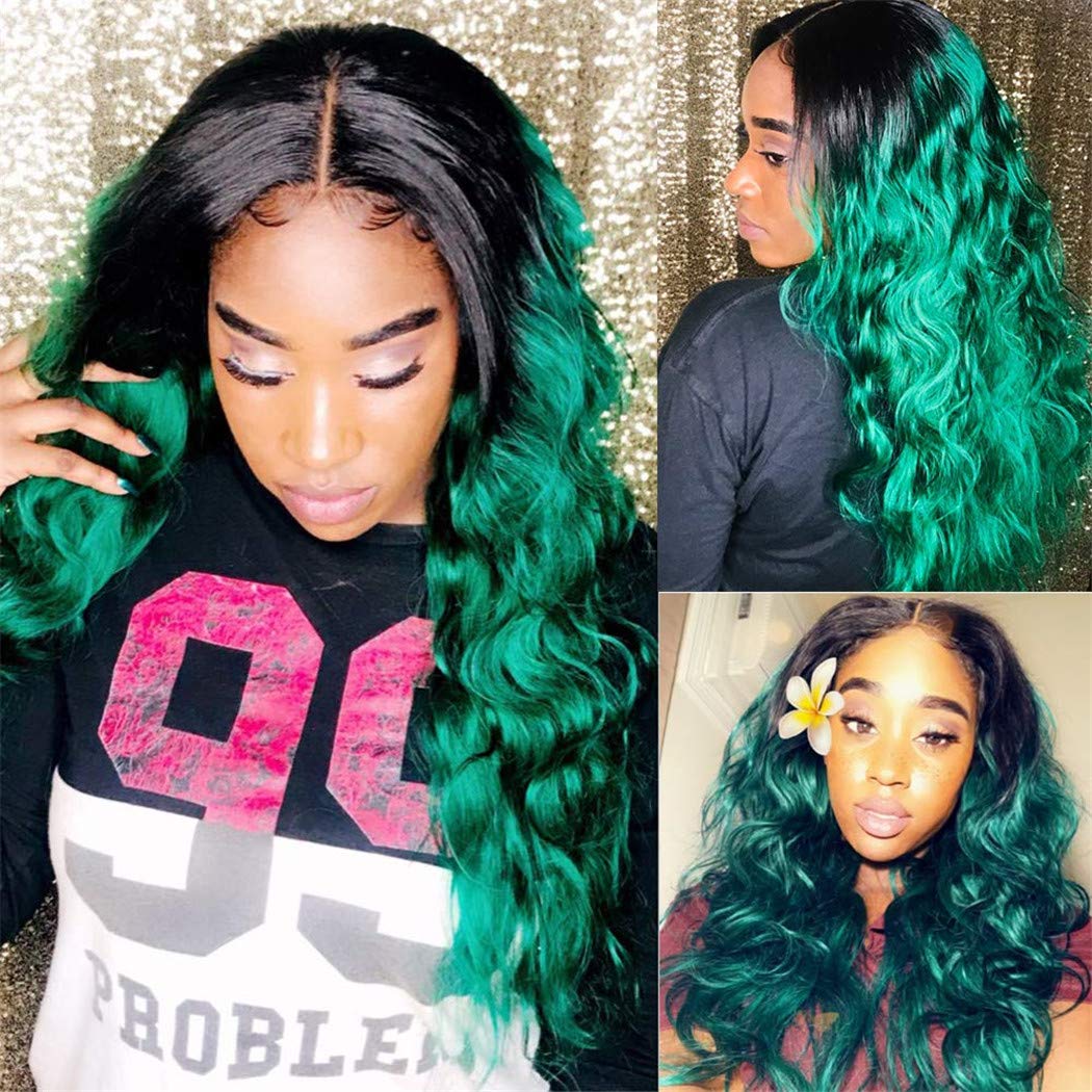 Green Ombre 4x4 Lace Closure - 100% Human Hair Brazilian Body Wave | 16 Inch Virgin Hair
