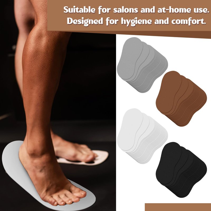 Suhine 40 Pairs Spray Tan Feet Pads Bulk Disposable Foam Sticky Spray Tanning Accessories Feet Sunless Tanning Home or Beauty Salon Supplies (Dark Color)