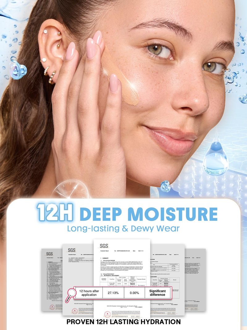 SHEGLAM Dew & Done Skin Tint with SPF20 Light-medium Coverage Foundation Evens Skin Tone-Shell