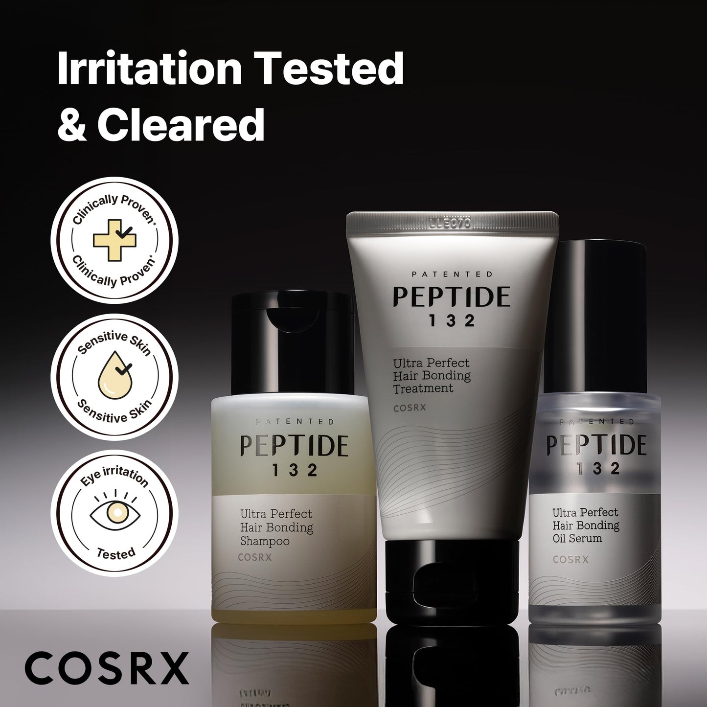 COSRX PEPTIDE-132 Hair Bonding Mini Kit – Travel-Size Shampoo & Treatment + Full-Size Oil Serum, Keratin Treatment Hair Gift Set for Damaged, Dry Hair, Scalp Treatment for Dandruff, Dry & Itchy Scalp