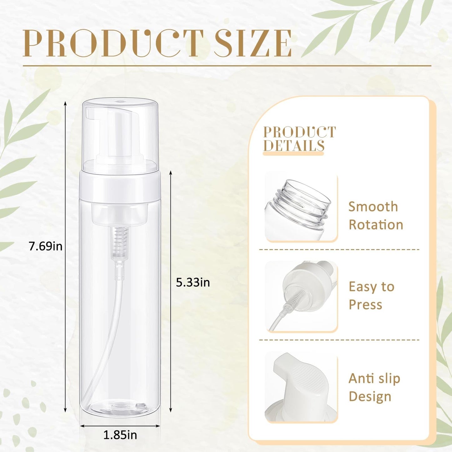 Havawish 12 Pcs 7 Oz/ 200 ml Foaming Soap Dispenser Foaming Pump Bottle Plastic Travel Hand Portable Container for Liquid Shampoo, Lash Cleanser