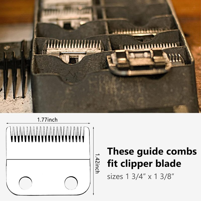 Hair Clipper Guards - 8-Piece Set for Wahl Full-Size Clippers | Gray 3-Inch Size