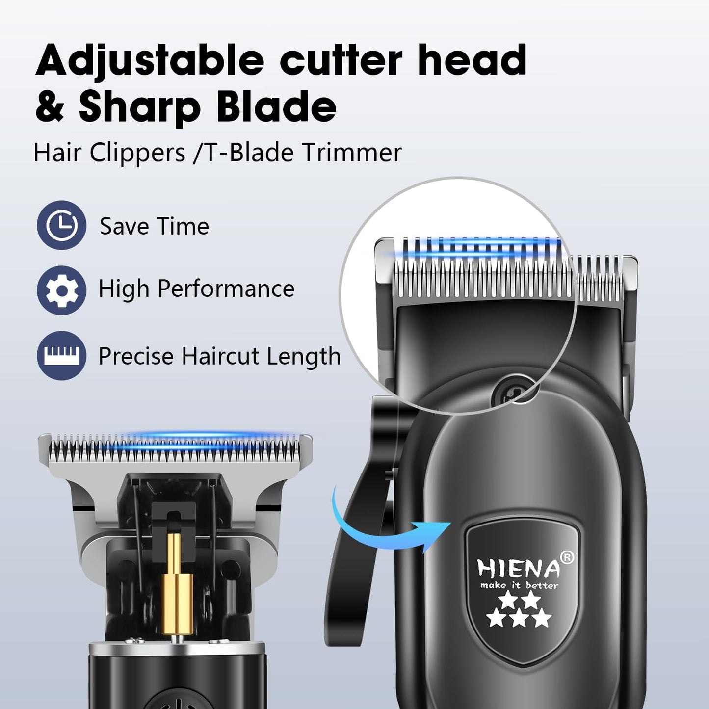 Professional Hair Clippers Set for Men - Cordless Rechargeable Clippers & Trimmers Kit with LED Display | Perfect Barber Haircut Gift