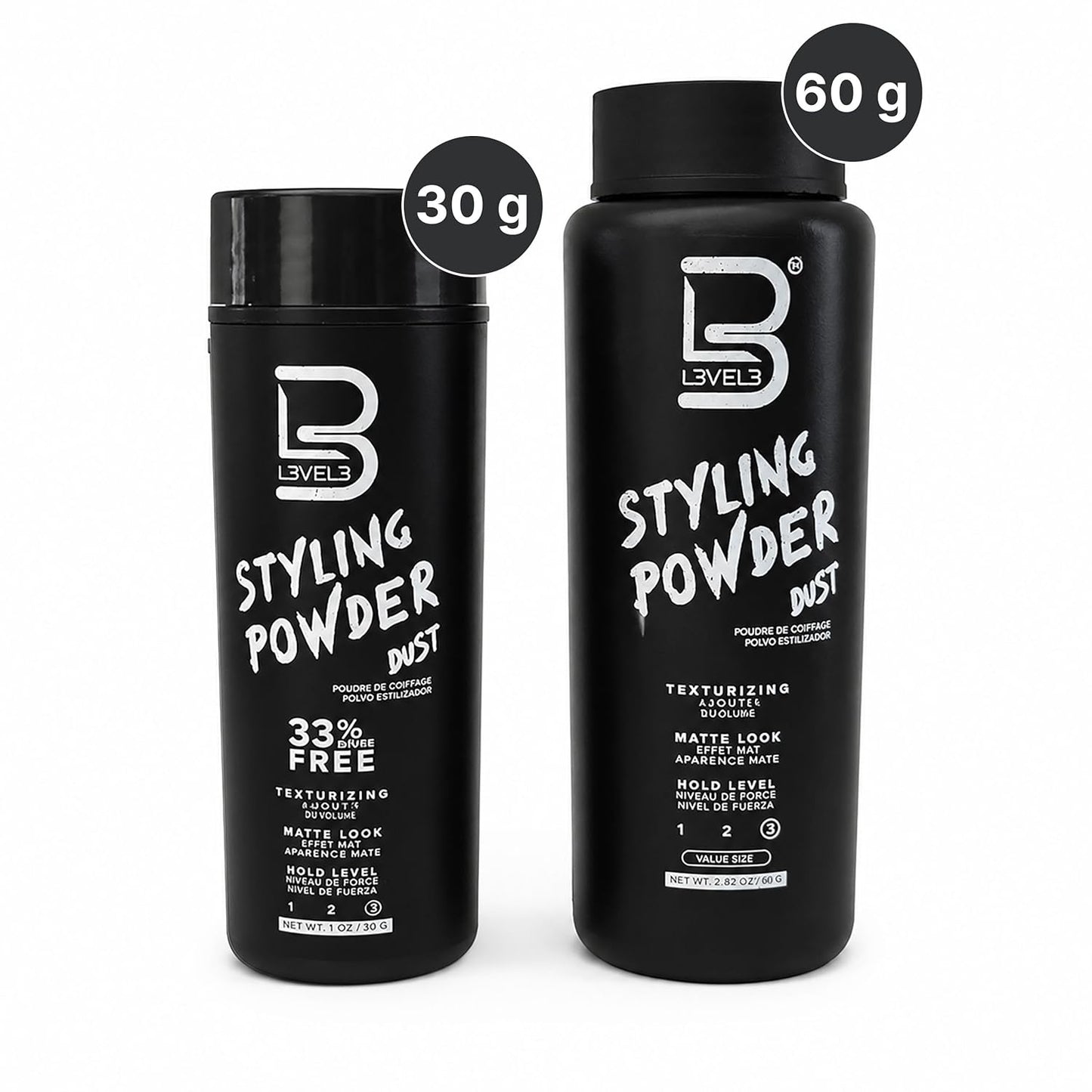 Level 3 Styling Powder - Natural Look Hair Powder for Men - Easy Application, No Greasy Residue | 60 Grams