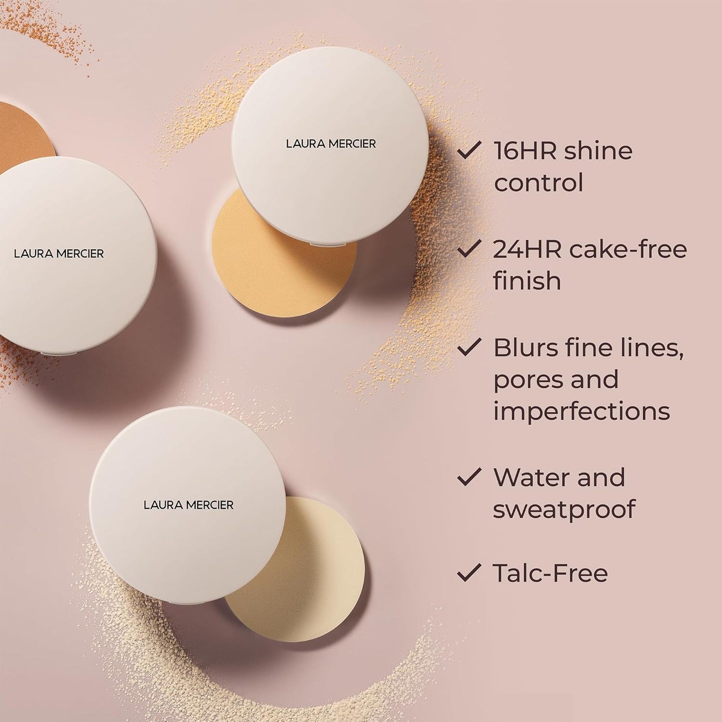 Laura Mercier Ultra-Blur Setting Powder - Talc-Free, Waterproof, 16HR Wear | Natural Finish, Hydrating Formula