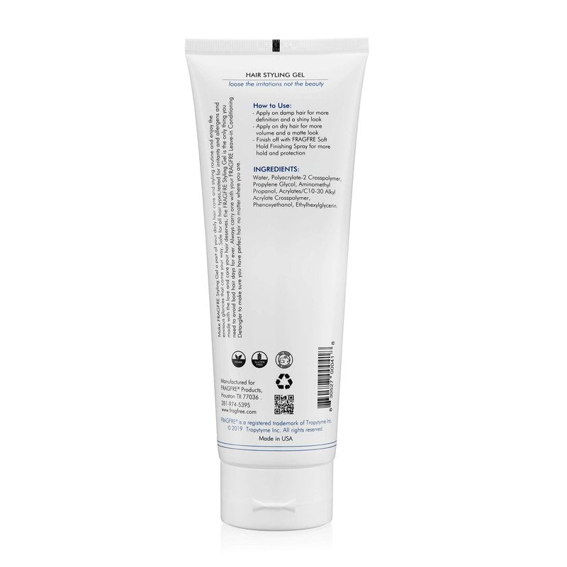 FRAGFRE Hair Styling Gel 8 oz (2-Pack Gift Set) Medium Hold - Fragrance Free Hypoallergenic - Irritation Free Styling Gel for Sensitive Skin - for Men Women Children - Gluten Free Vegan Cruelty Free