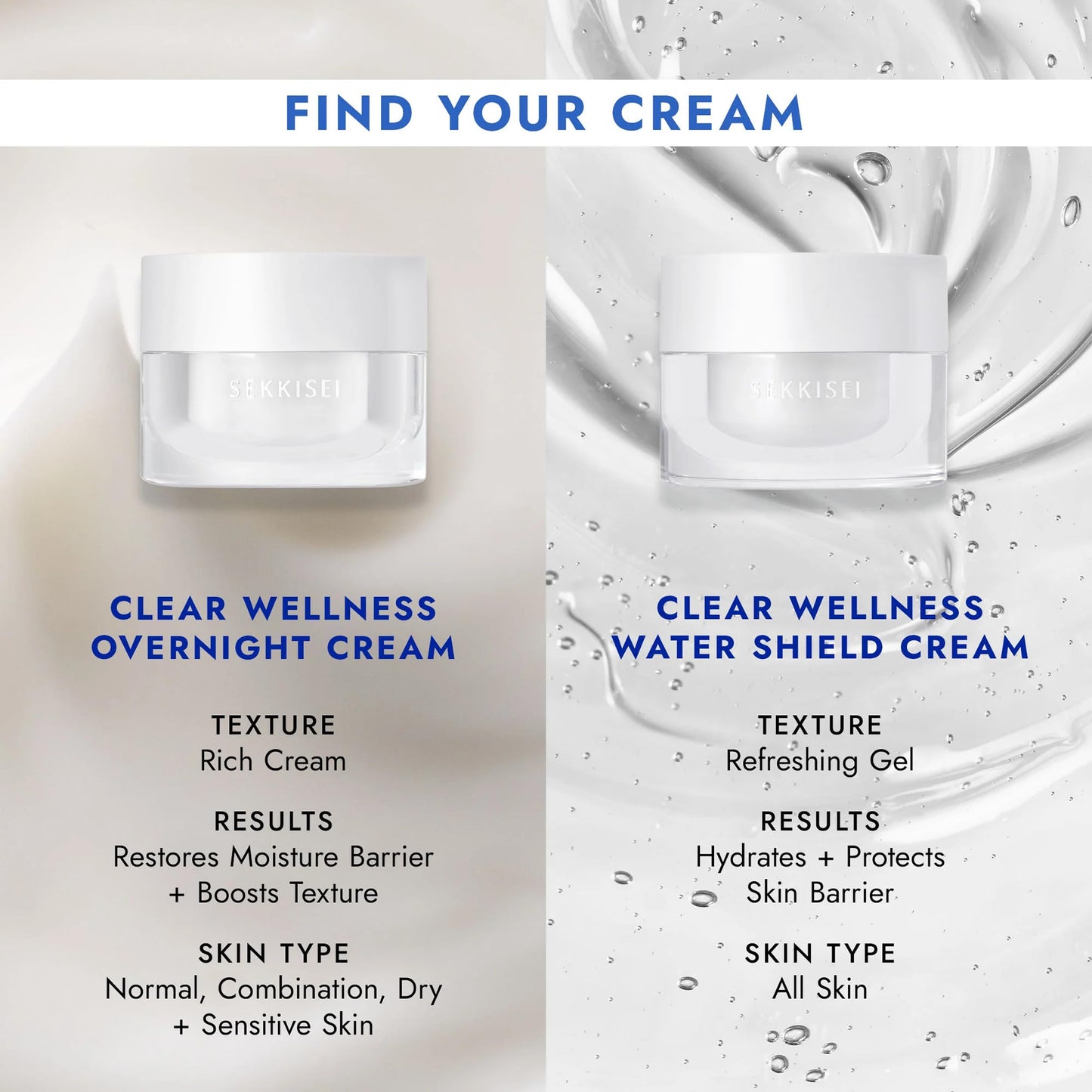 SEKKISEI CLEAR WELLNESS Water Shield Cream, Facial Moisturizer for Sensitive Skin, 1.4 Ounce