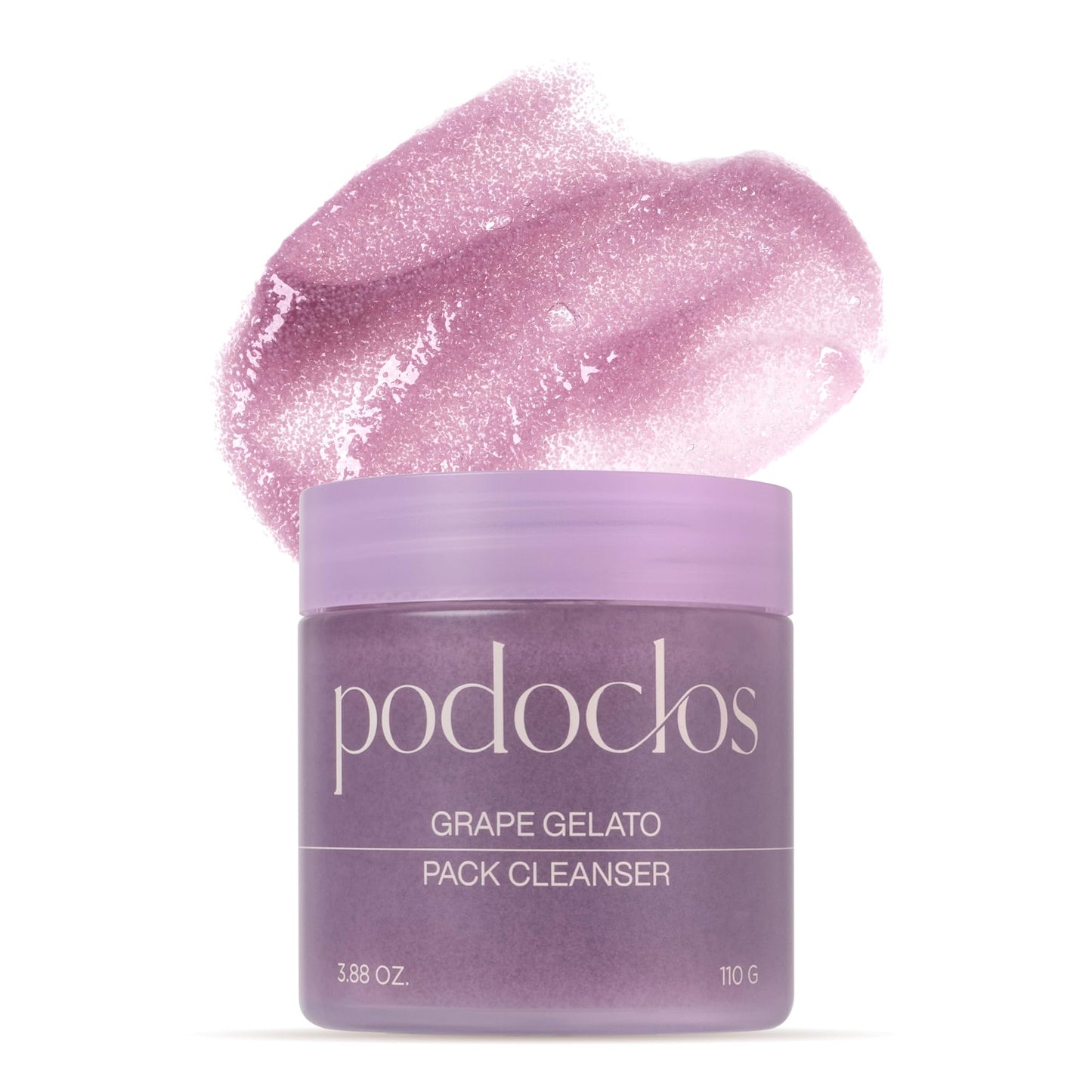 Podoclos Grape Gelato Pack Cleanser | Face & Body Exfoliating Cleanser, Gentle on Skin, Tough on Dead Cells, Plant-Based Scrub, Honey Cica™ & Grape Extracts, Korean Skin Care | 3.88 oz