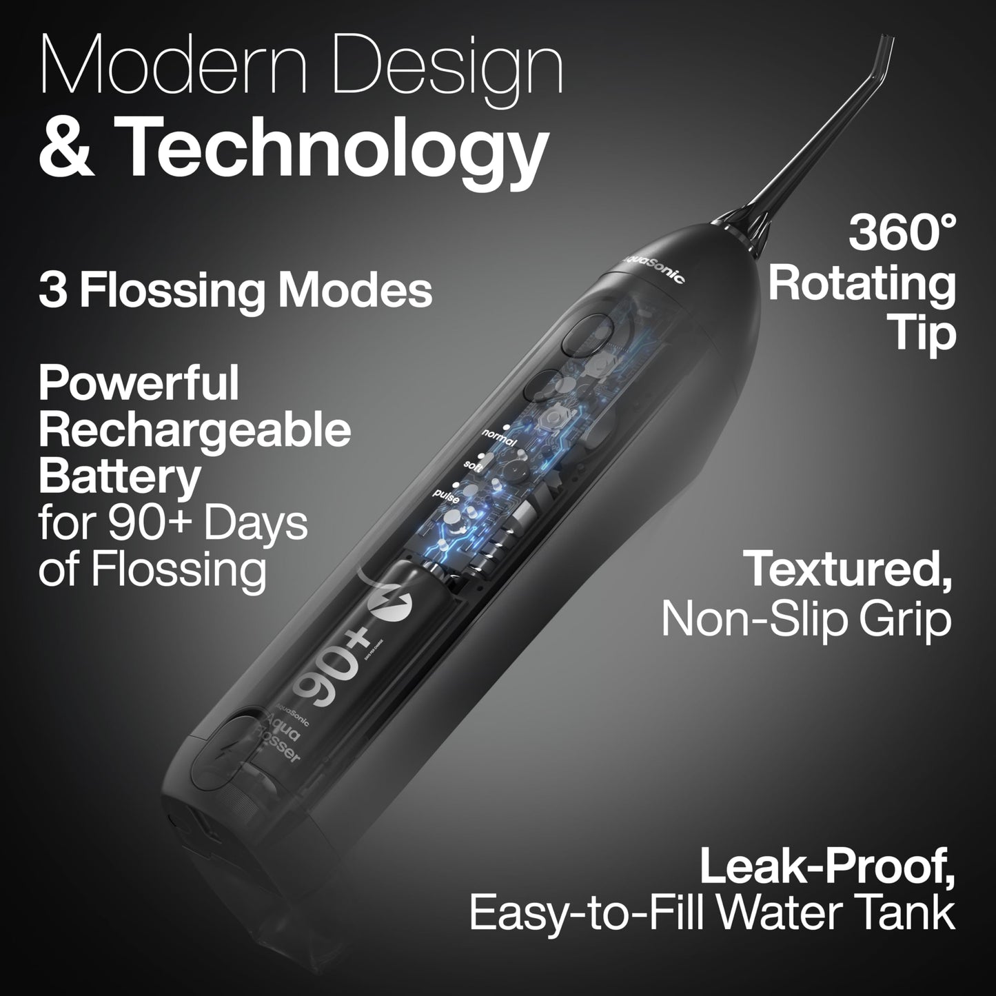 Aquasonic Icon Toothbrush & Water Flosser Bundle (Onyx)
