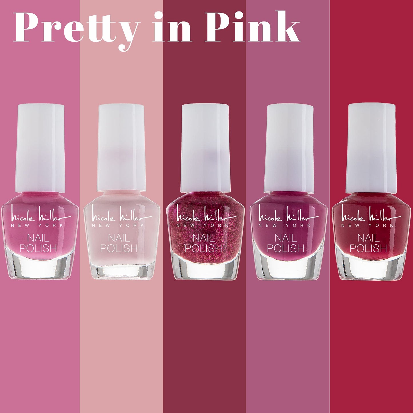 Nicole Miller Mini Nail Polish Set – Glossy, Vibrant Colors for Fingernails & Toenails, 2 Pack Trendy and Floral Collection