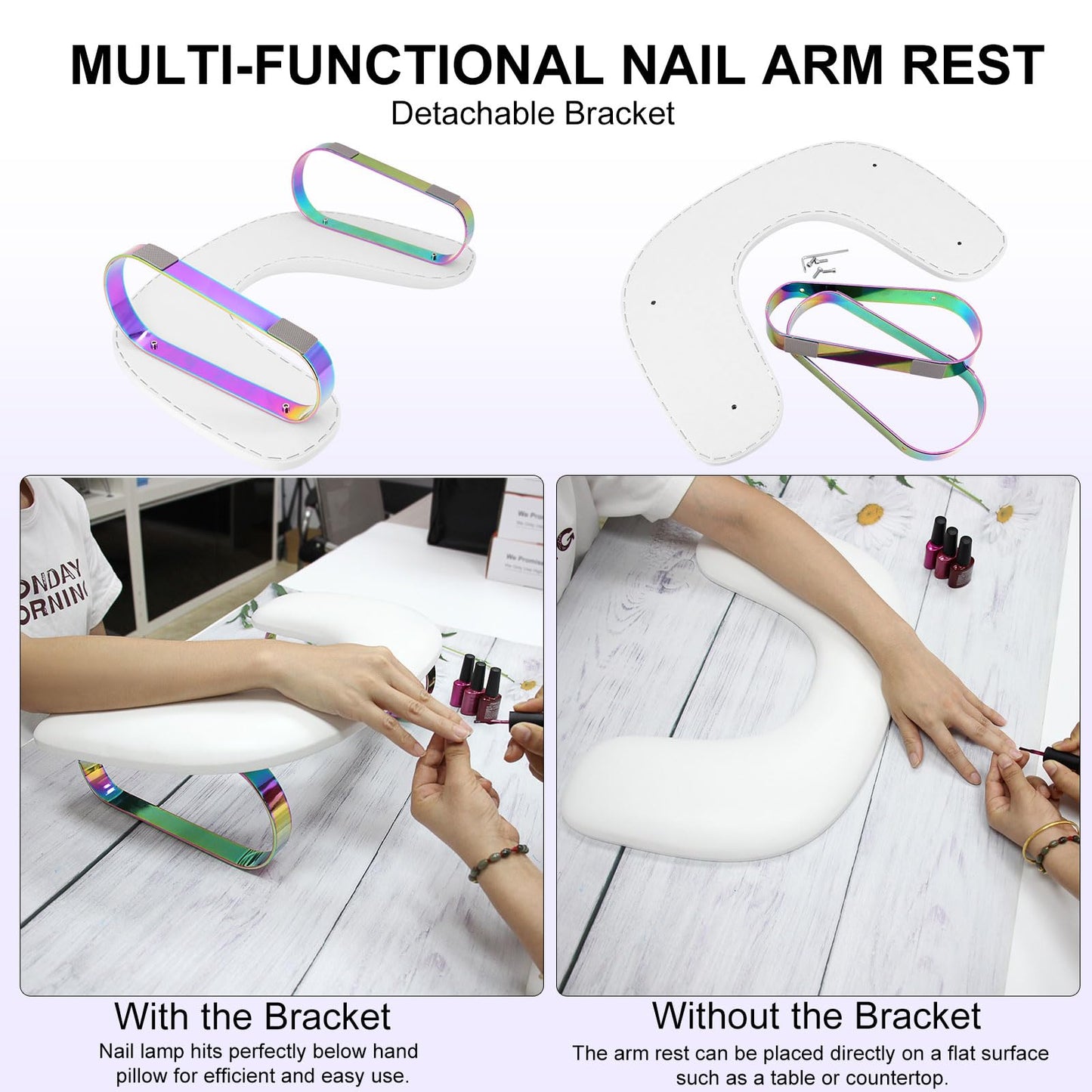Hand Rest for Nails Tech,U-Shaped Nail Hand Rest Stand,Big Non-Slip Nail Hand Rest Holder Pillow with Stable Legs,PU Leather Hand Rest Cushion for Manicure Salon Use