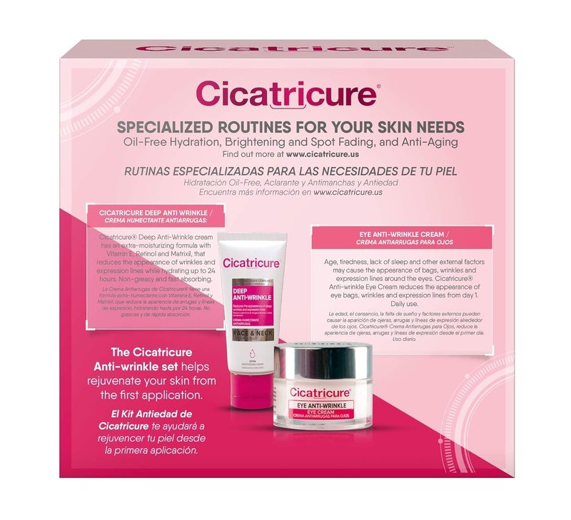 Cicatricure Deep Anti-Wrinkle Kit with Eye Cream and Face & Neck Cream, Wrinkle Cream System with Face Moisturizer and Neck Cream, Daily Care for Wrinkle-Prone Skin, Skincare Gift Set, 2 Count