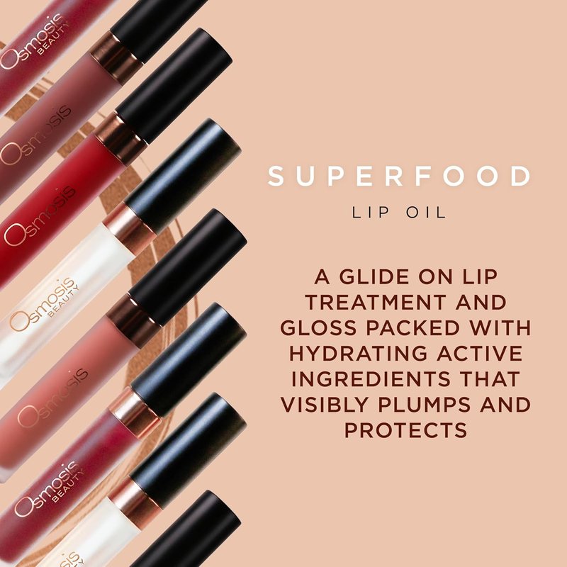 Osmosis Superfood Lip Oil - Nourishing Tinted Lip Gloss for Deep Hydration & Fuller Lips