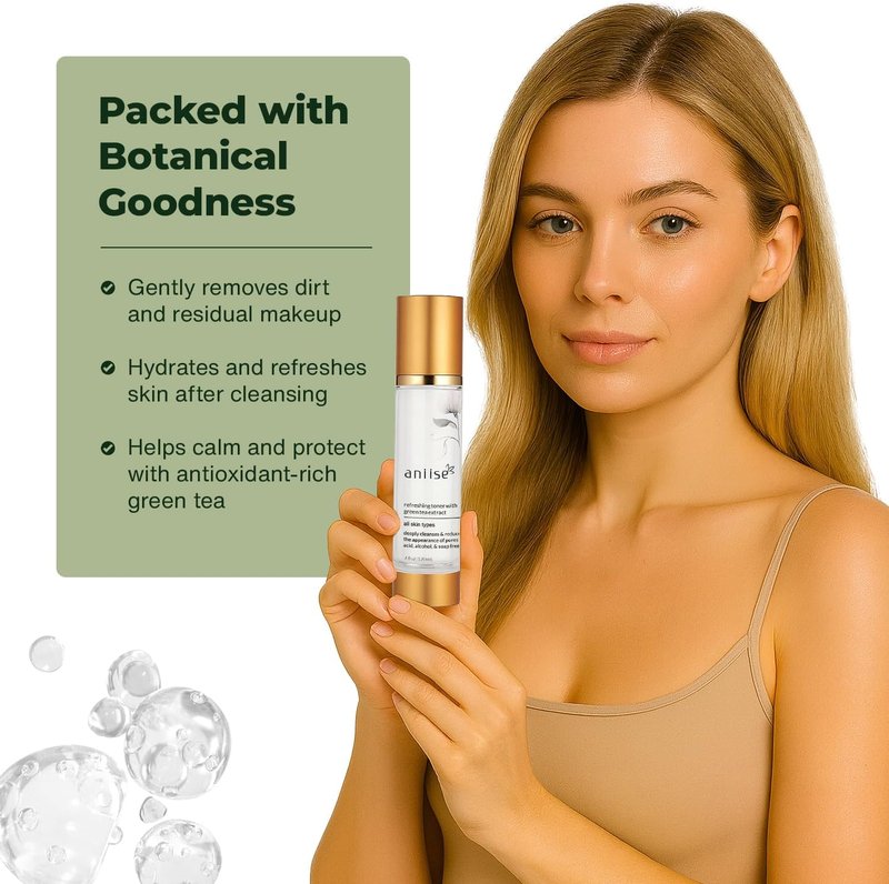 Green Tea Extract Facial Toner - Purifying & Hydrating Skin Care for All Types | 1 fl oz (30 mL)