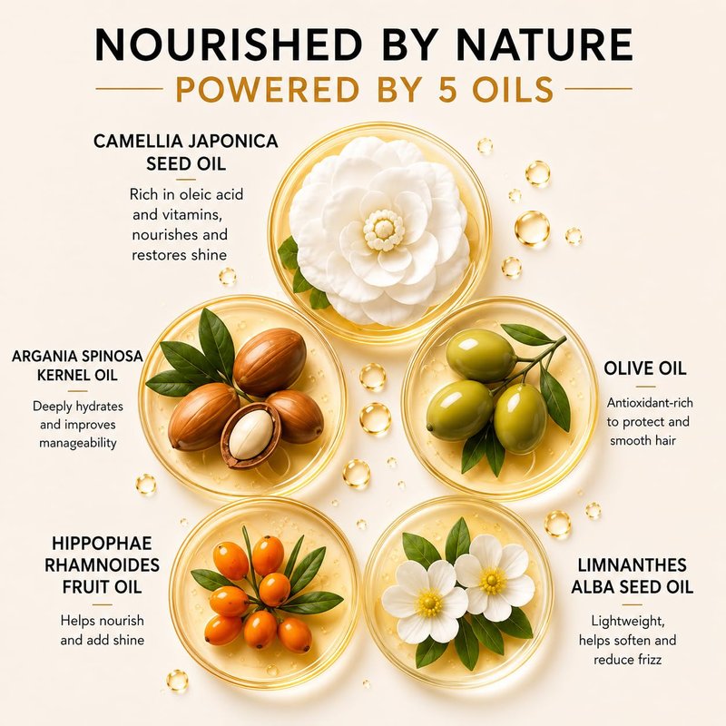 Japanese Camellia Hair Oil Serum - Lightweight Treatment for Dry, Frizzy Hair | Non-Greasy Leave-In, 30ml