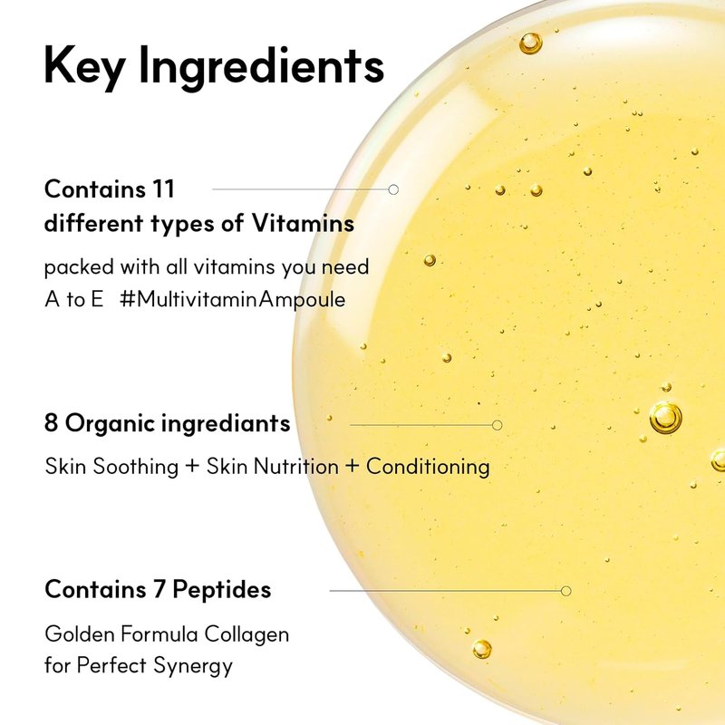 Vita ABCDE Ampoule - 11 Multivitamins & 7 Protein Peptides | Nourishing Korean Skincare, 1.69 fl. oz (50ml)