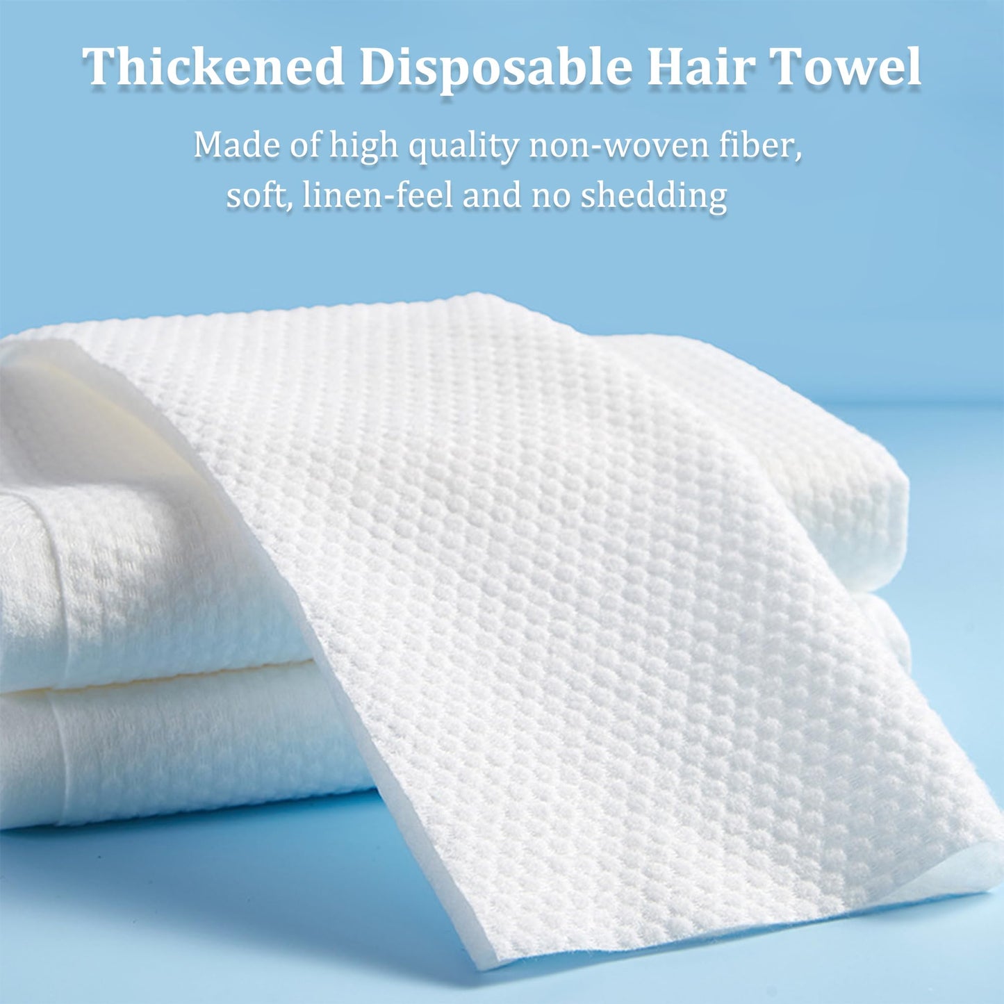 Celmuron Disposable Bath Hair Towels, 100-Count 12" x 28", Thick Pearl Texture, Soft & Absorbent Salon Spa Towels(White)