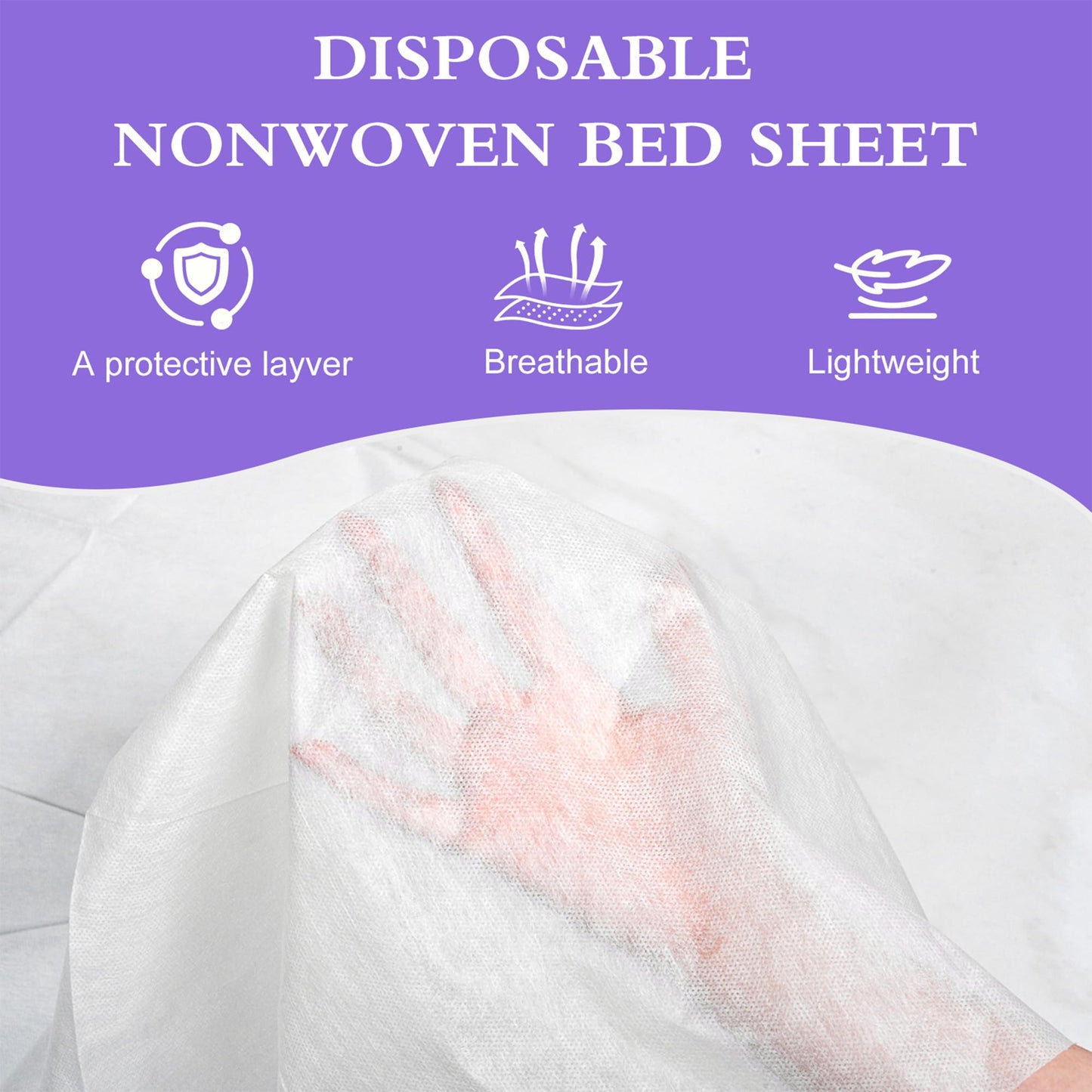 Celmuron 200 Pcs Disposable Massage Table Sheets 31.5" x 71", Non-Woven White Bed Covers for Spa, Massage, Beauty & Tattoo(White)