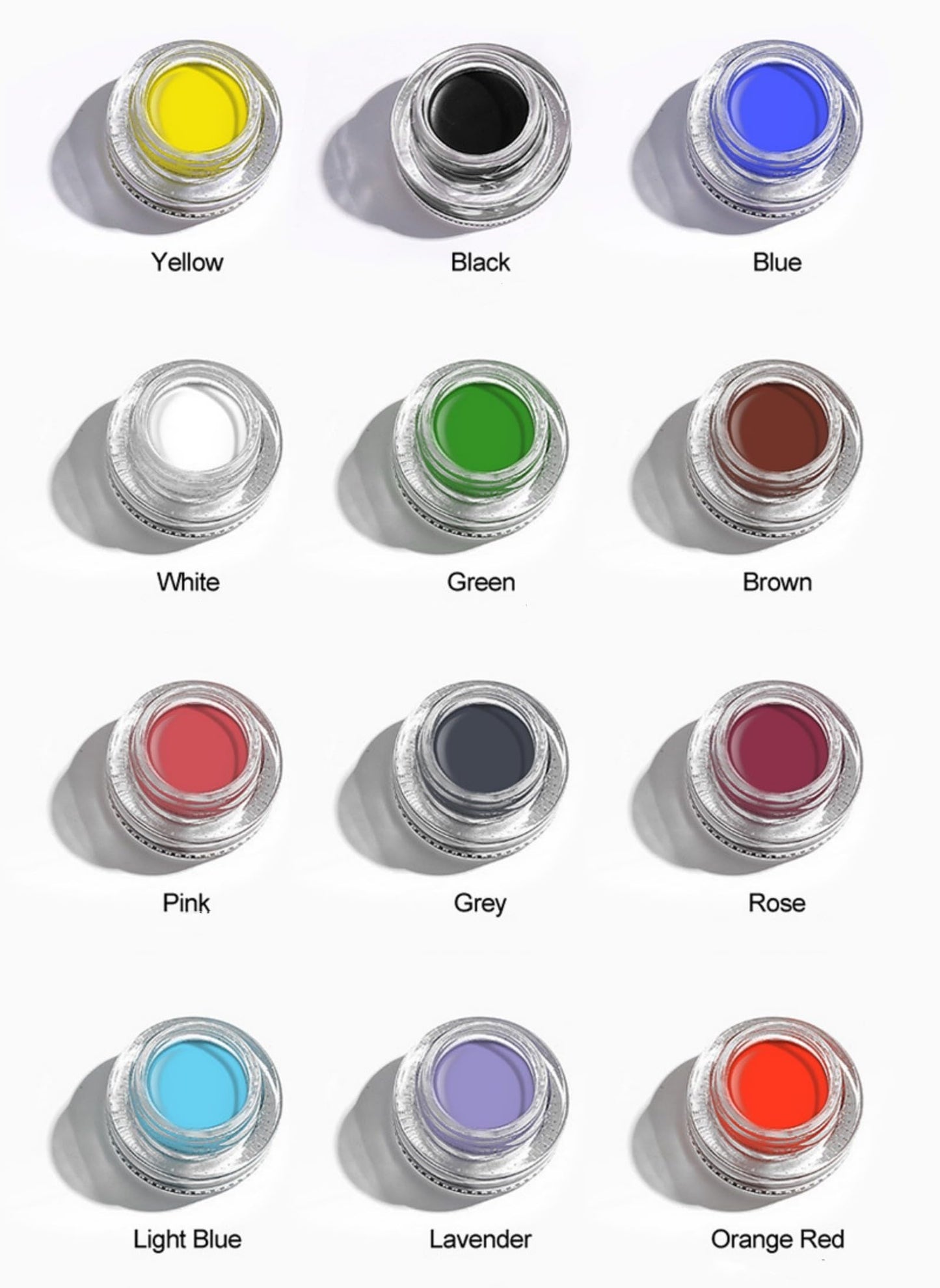 MAEPEOR Matte Gel Eyeliner 12 Color Smooth Cream Eyeliner Gel Pot Long Lasting Waterproof High Pigment Eyeliner Cream for Daily or Cosplay (Matte, 09 Rose)