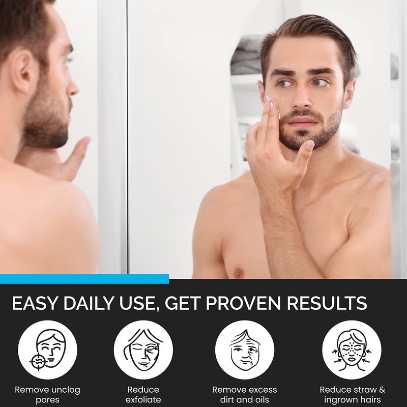 Face Scrub for Men by Blu42 – Exfoliating Facial Cleanser with Natural Ingredients – Deep Clean for Oily & Acne-Prone Skin – 4 oz